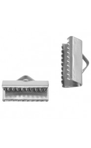Stainless steel Ribbon ends 13mm - Silver